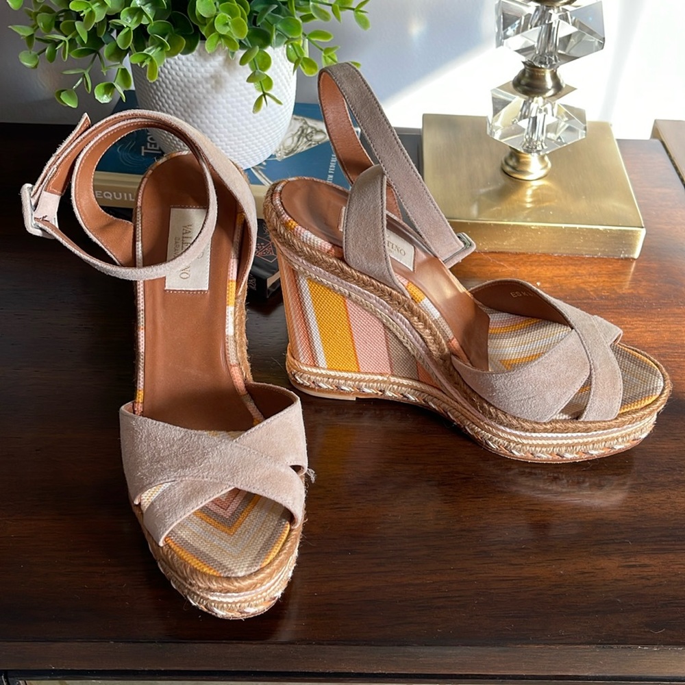 Valentino Wedge Stripe Heels